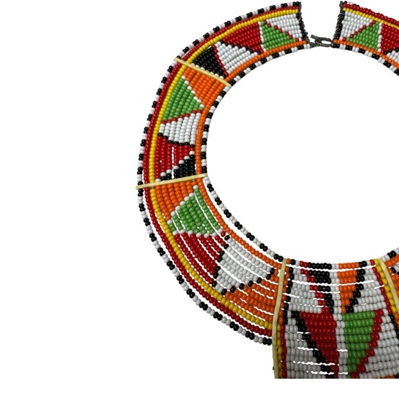 Maasai Beaded Wedding Choker Kenya Tribal - Picture 4 of 11